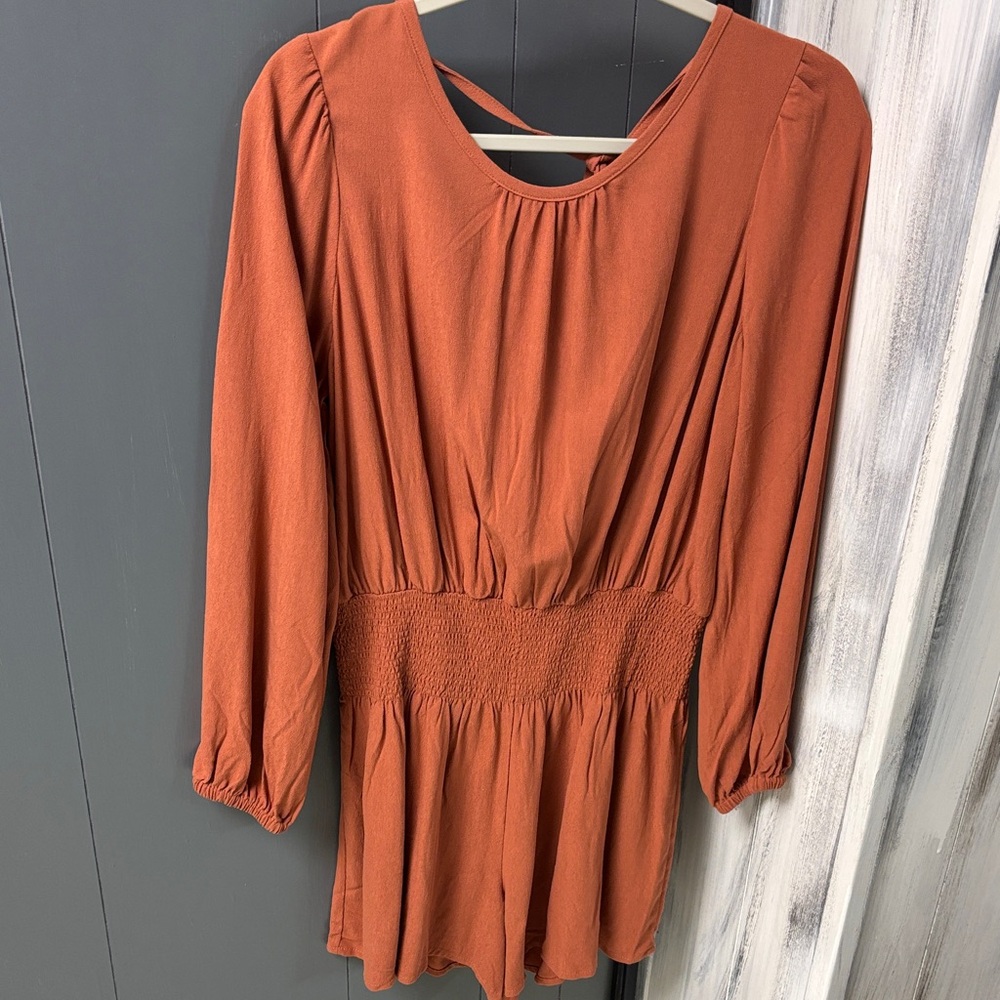 Splendid Terracotta Long Sleeve Romper new without tag